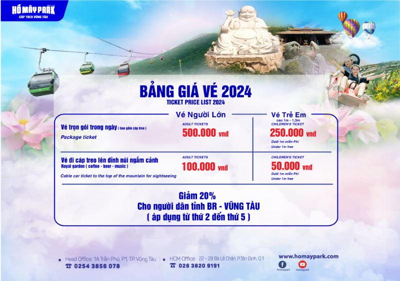 cáp treo hồ mây vũng tàu