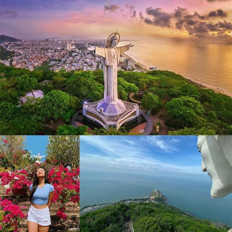 Du khách check in tại Tượng Chúa Kito Vua Vũng Tàu