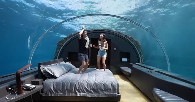 màn hình hiển thị hệ sinh thái biển bên trong tàu ngầm du lịch