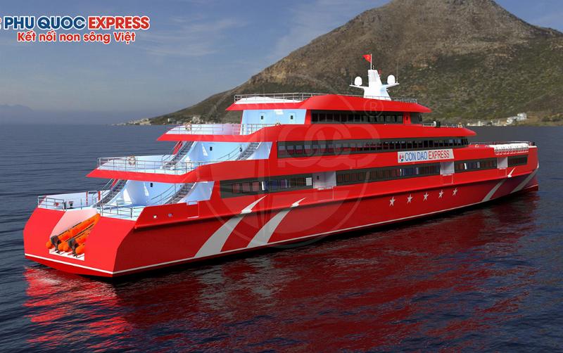 Tàu Superdong di chuyển trên biển từ Vũng Tàu đến Côn Đảo
