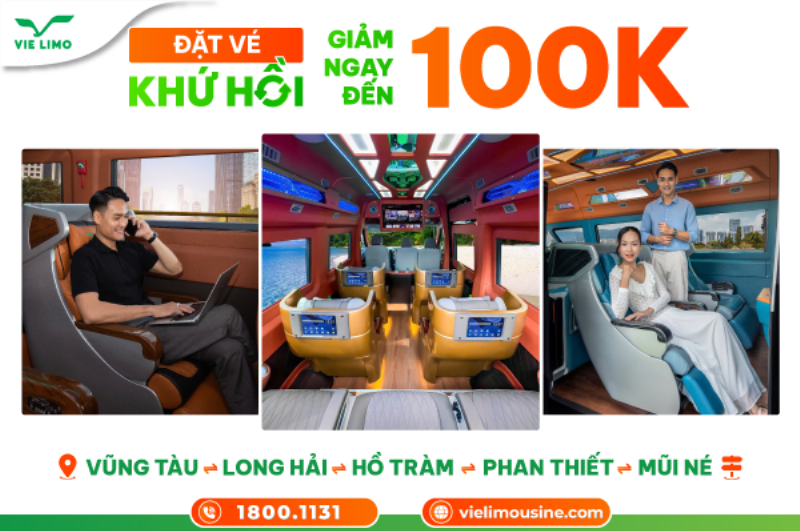 Hinh anh xe Vie Limo Vung Tau ngoai that mau trang sang trong